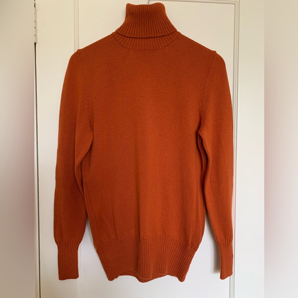 Loro Piana 100% New Wool Orange Turtleneck